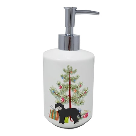 Carolines Treasures 7 x 3.5 in. Whoodle No.2 Christmas Tree Ceramic Soap Dispenser CK3881SOAP